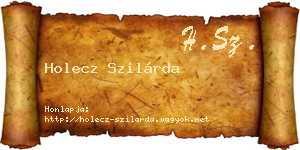 Holecz Szilárda névjegykártya